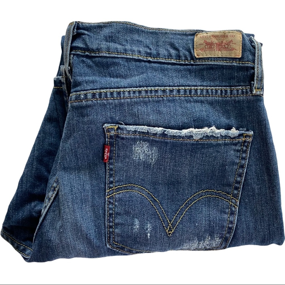 Levi’s 513 Boyfriend Distressed Jeans    Sz 11 - Picture 3 of 6